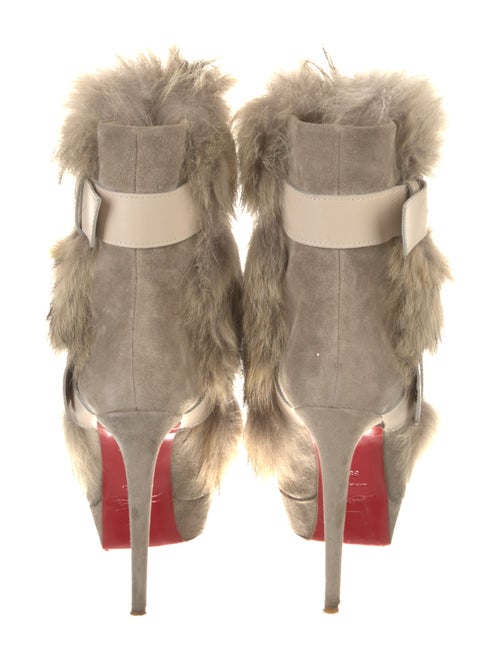 Christian Louboutin Suede Fur Trim Boots