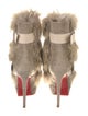 Christian Louboutin Suede Fur Trim Boots