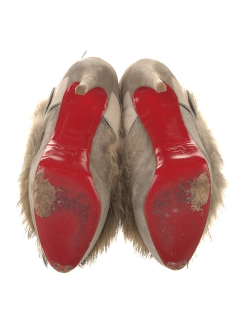 Christian Louboutin Suede Fur Trim Boots