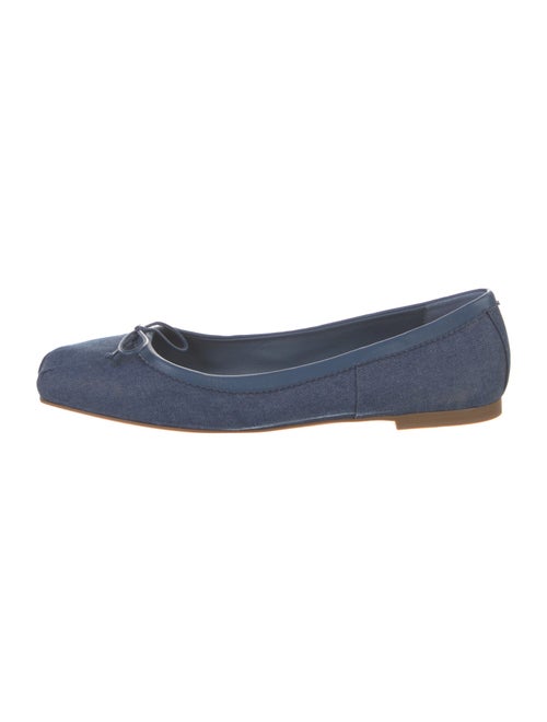 Christian Louboutin Denim Bow Accents Ballet Flats