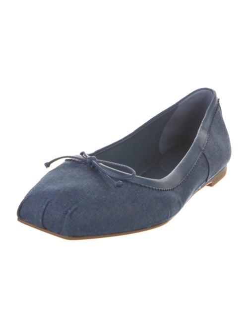 Christian Louboutin Denim Bow Accents Ballet Flats