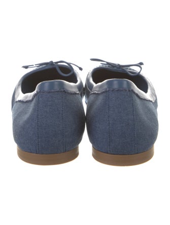 Christian Louboutin Denim Bow Accents Ballet Flats