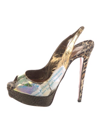 Christian Louboutin PVC Animal Print Slingback Pumps