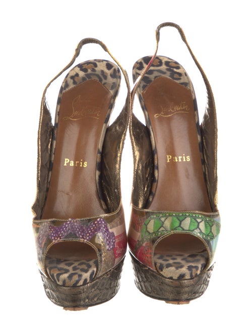 Christian Louboutin PVC Animal Print Slingback Pumps
