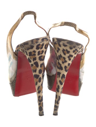 Christian Louboutin PVC Animal Print Slingback Pumps