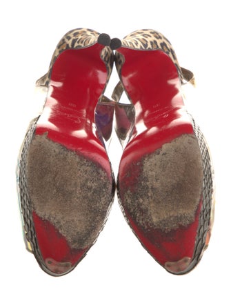 Christian Louboutin PVC Animal Print Slingback Pumps