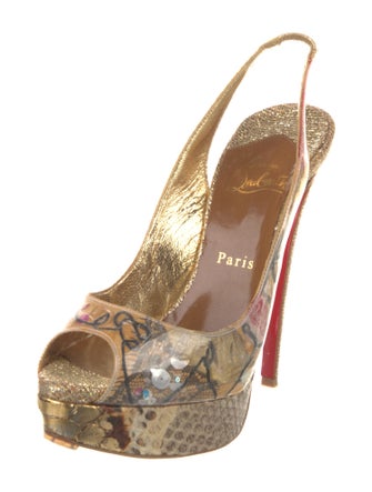 Christian Louboutin PVC Printed Slingback Pumps