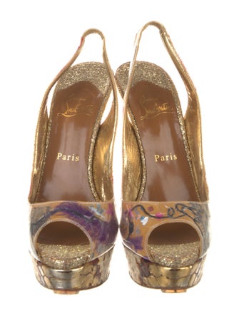Christian Louboutin PVC Printed Slingback Pumps