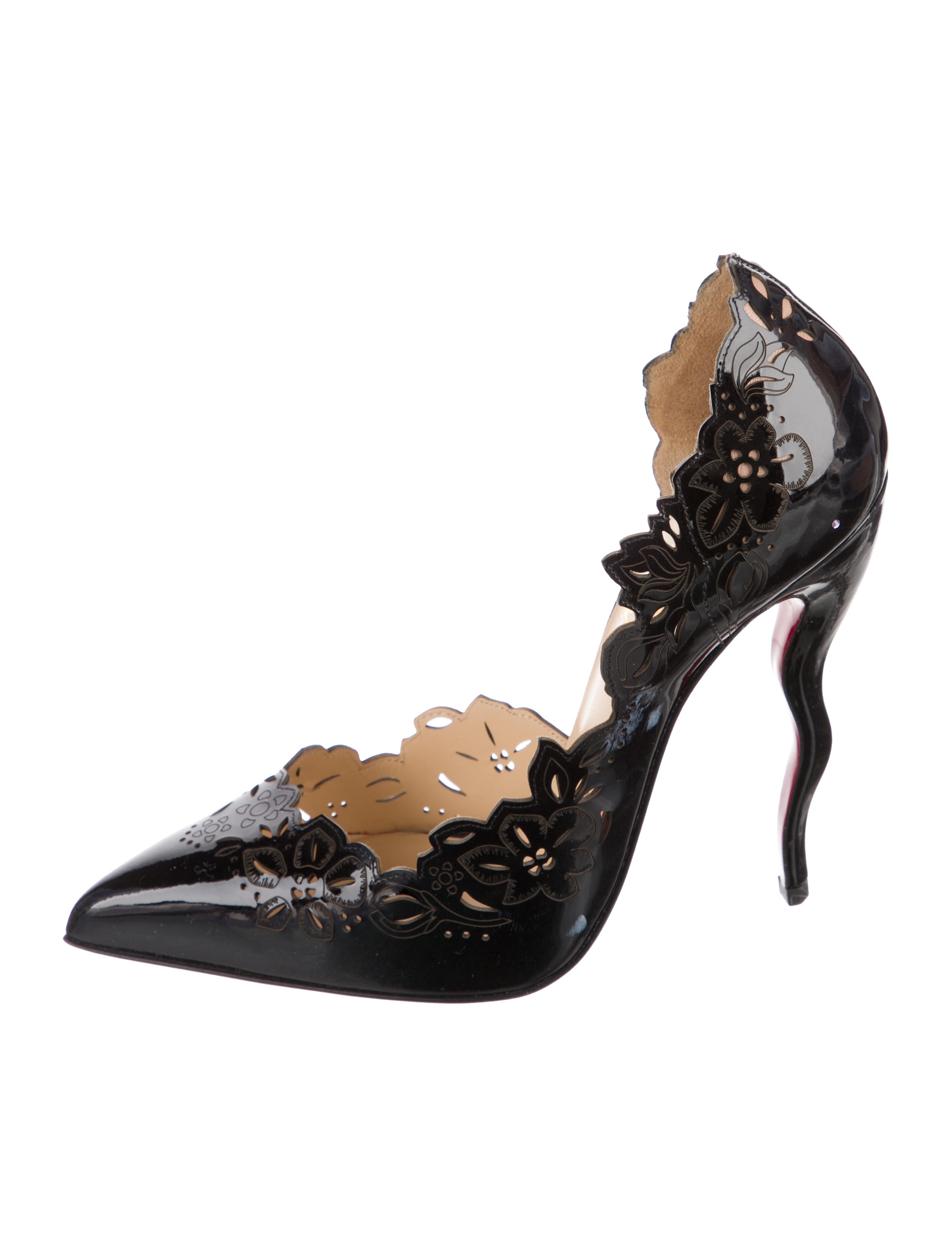Christian Louboutin Patent Leather Lasercut Accents Pumps