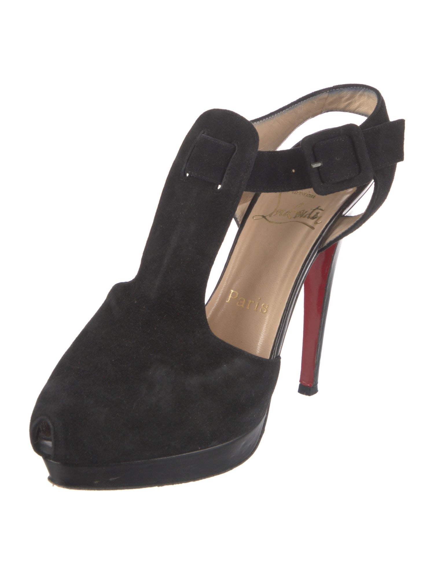 Christian Louboutin Suede T-Strap Pumps