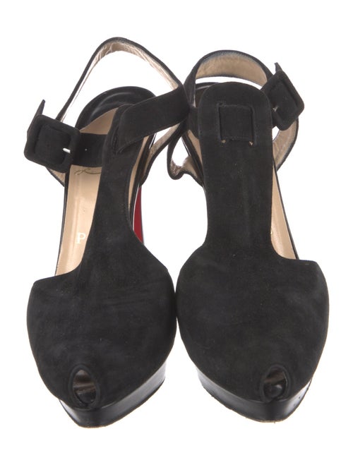 Christian Louboutin Suede T-Strap Pumps