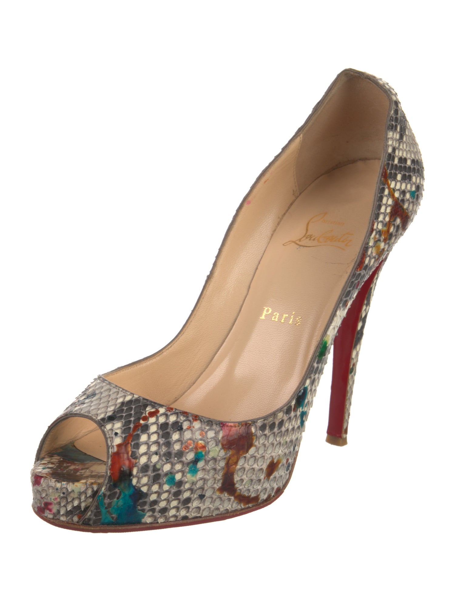 Christian Louboutin Snakeskin Animal Print Pumps