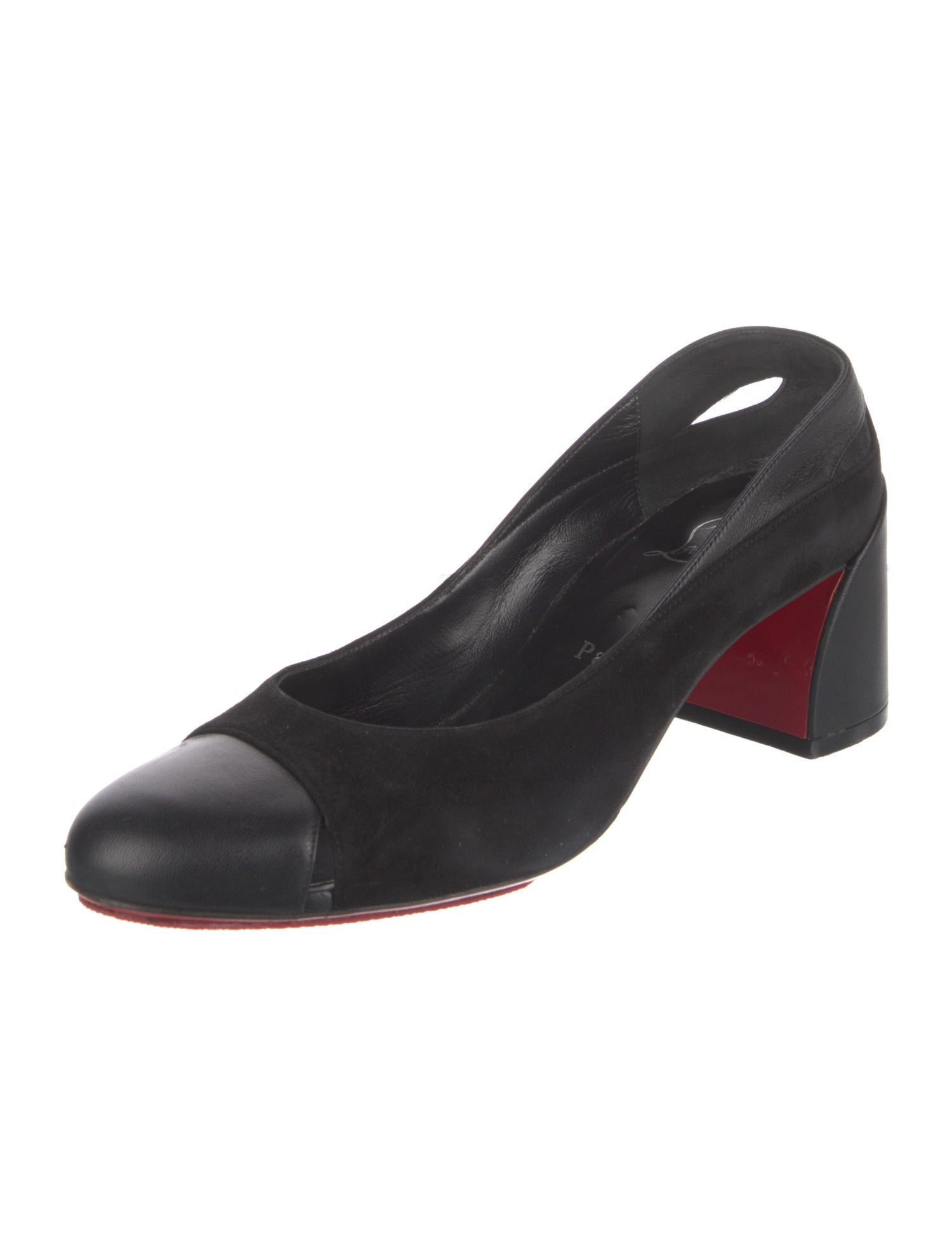 Christian Louboutin Suede Cutout Accent Pumps