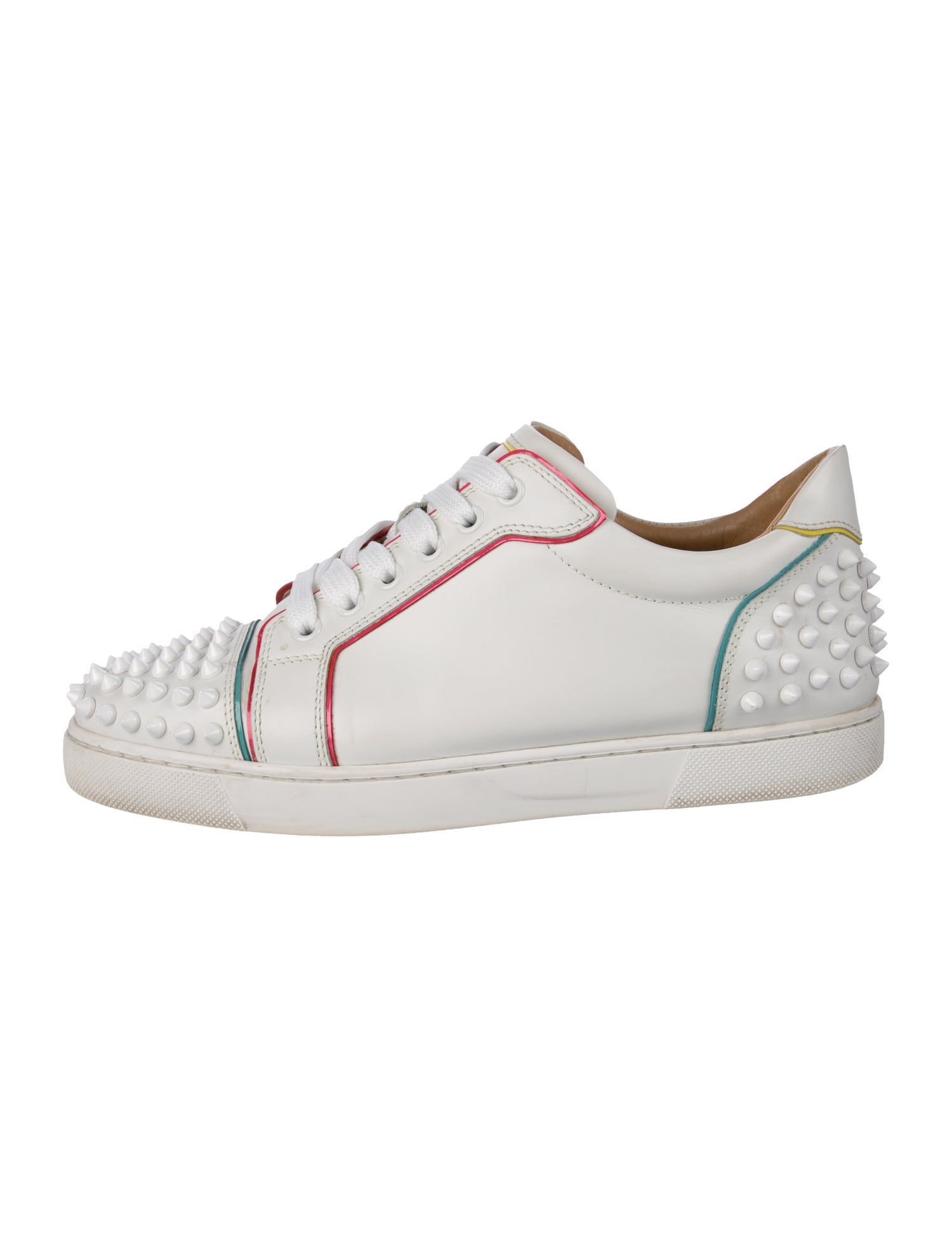 Christian Louboutin Spike Accents Leather Sneakers