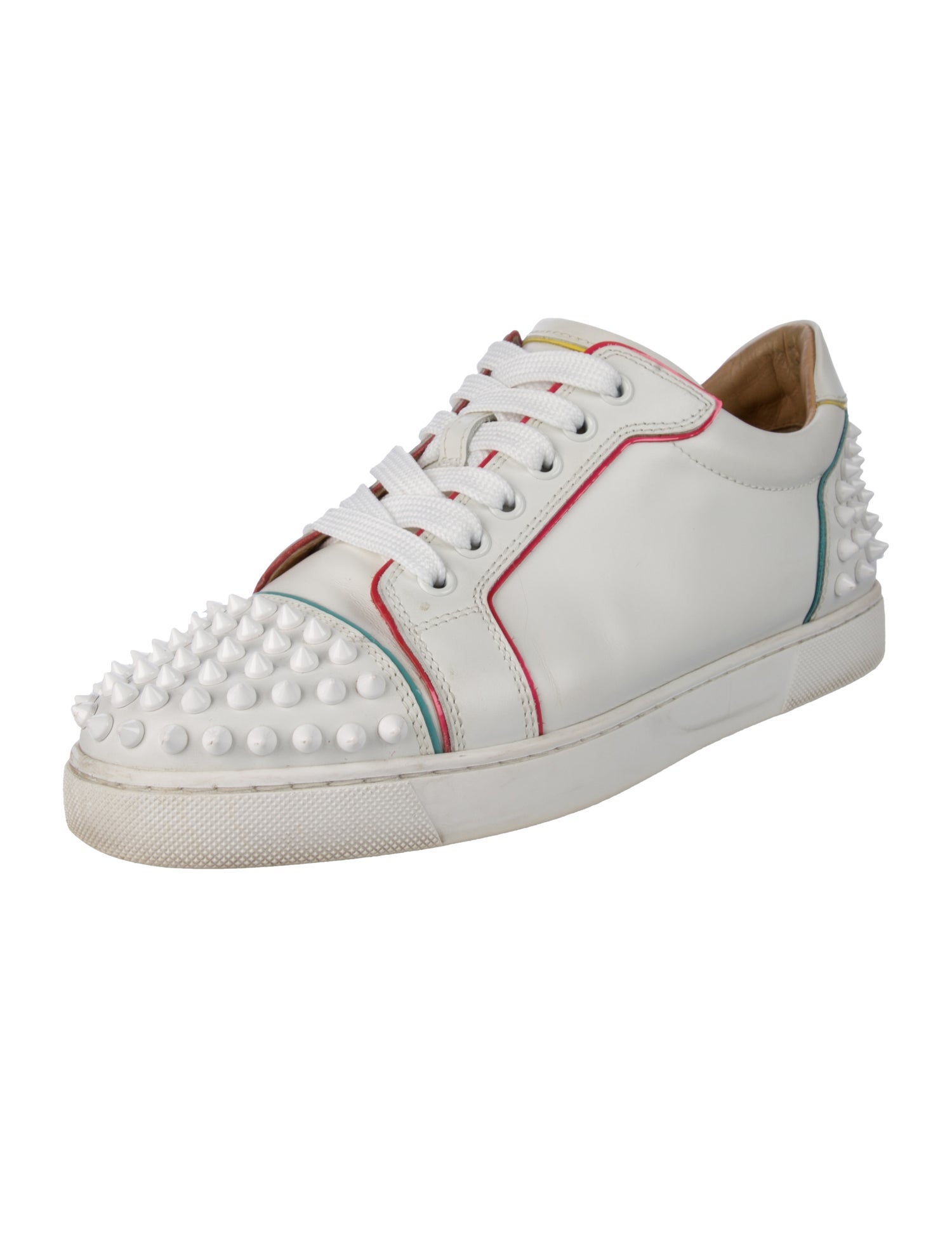 Christian Louboutin Spike Accents Leather Sneakers