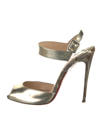 Christian Louboutin Leather Lasercut Accents Mules