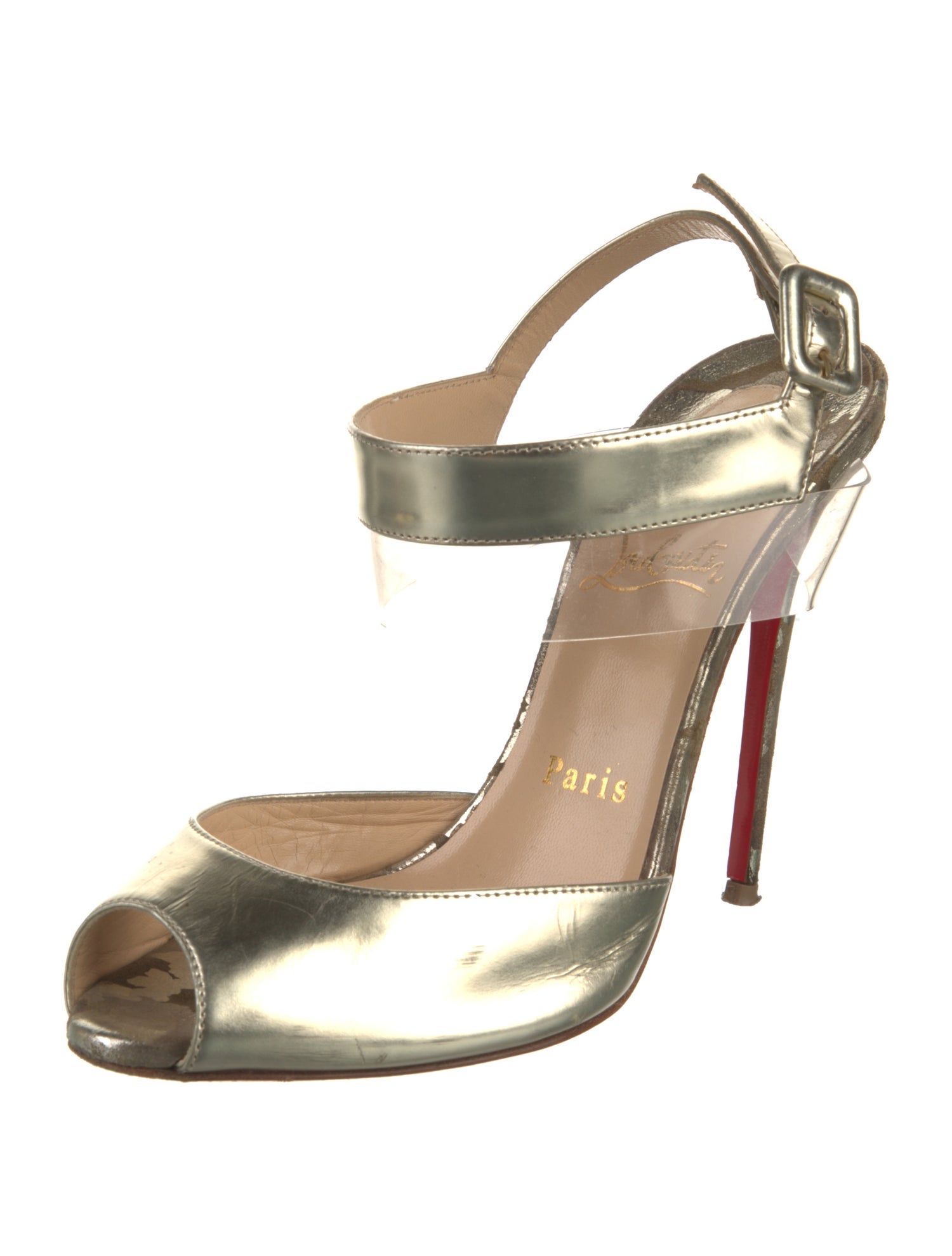 Christian Louboutin Leather Lasercut Accents Mules