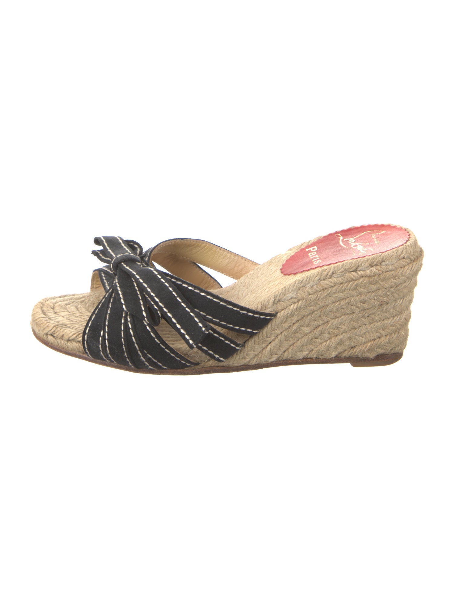 Christian Louboutin Canvas Bow Accents Espadrilles