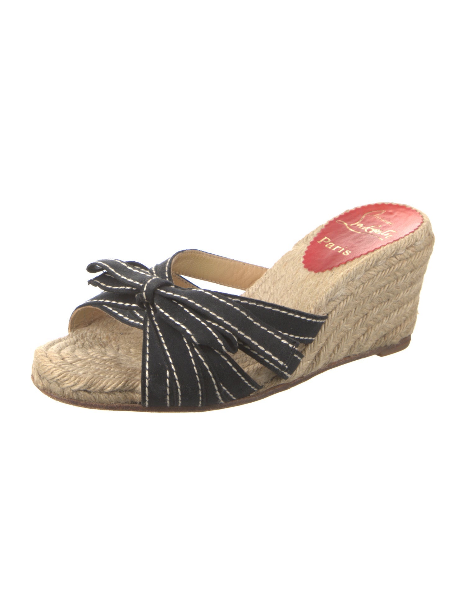 Christian Louboutin Canvas Bow Accents Espadrilles