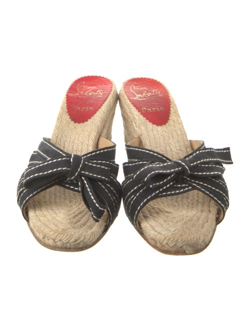 Christian Louboutin Canvas Bow Accents Espadrilles