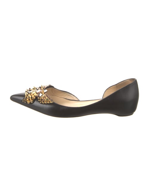 Christian Louboutin Spike Accents Leather D'Orsay Flats
