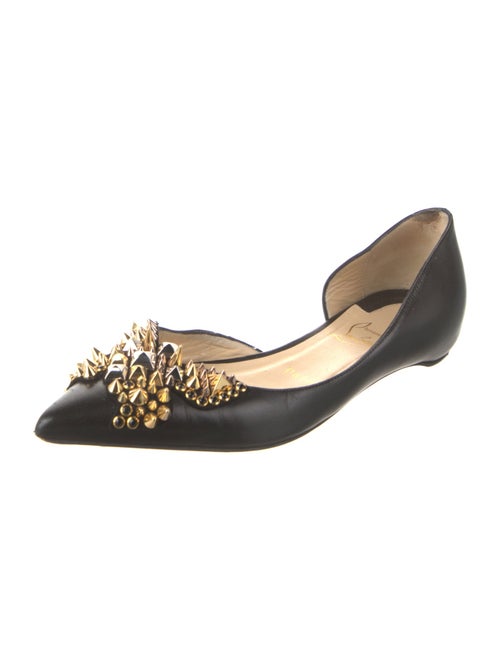 Christian Louboutin Spike Accents Leather D'Orsay Flats