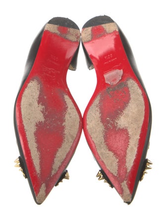 Christian Louboutin Spike Accents Leather D'Orsay Flats