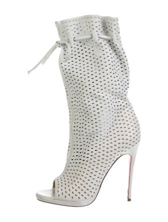 Christian Louboutin Leather Lasercut Accents Mules