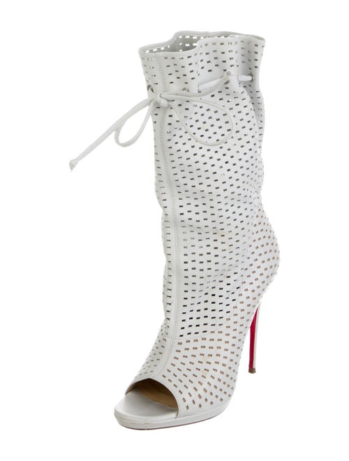 Christian Louboutin Leather Lasercut Accents Mules