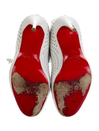 Christian Louboutin Leather Lasercut Accents Mules