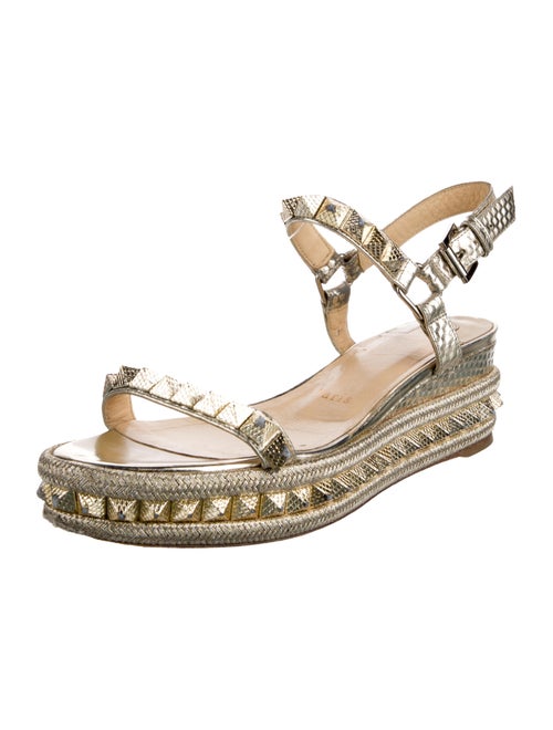 Christian Louboutin Spike Accents Leather Espadrilles