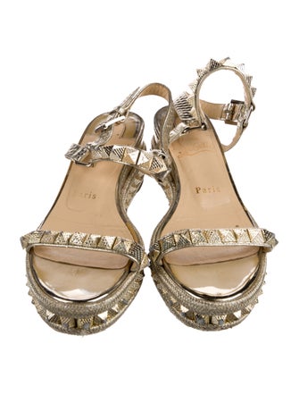Christian Louboutin Spike Accents Leather Espadrilles
