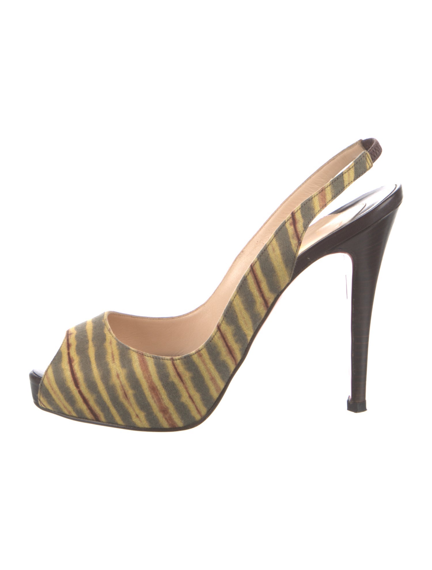 Christian Louboutin Striped Slingback Pumps