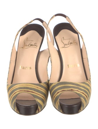 Christian Louboutin Striped Slingback Pumps