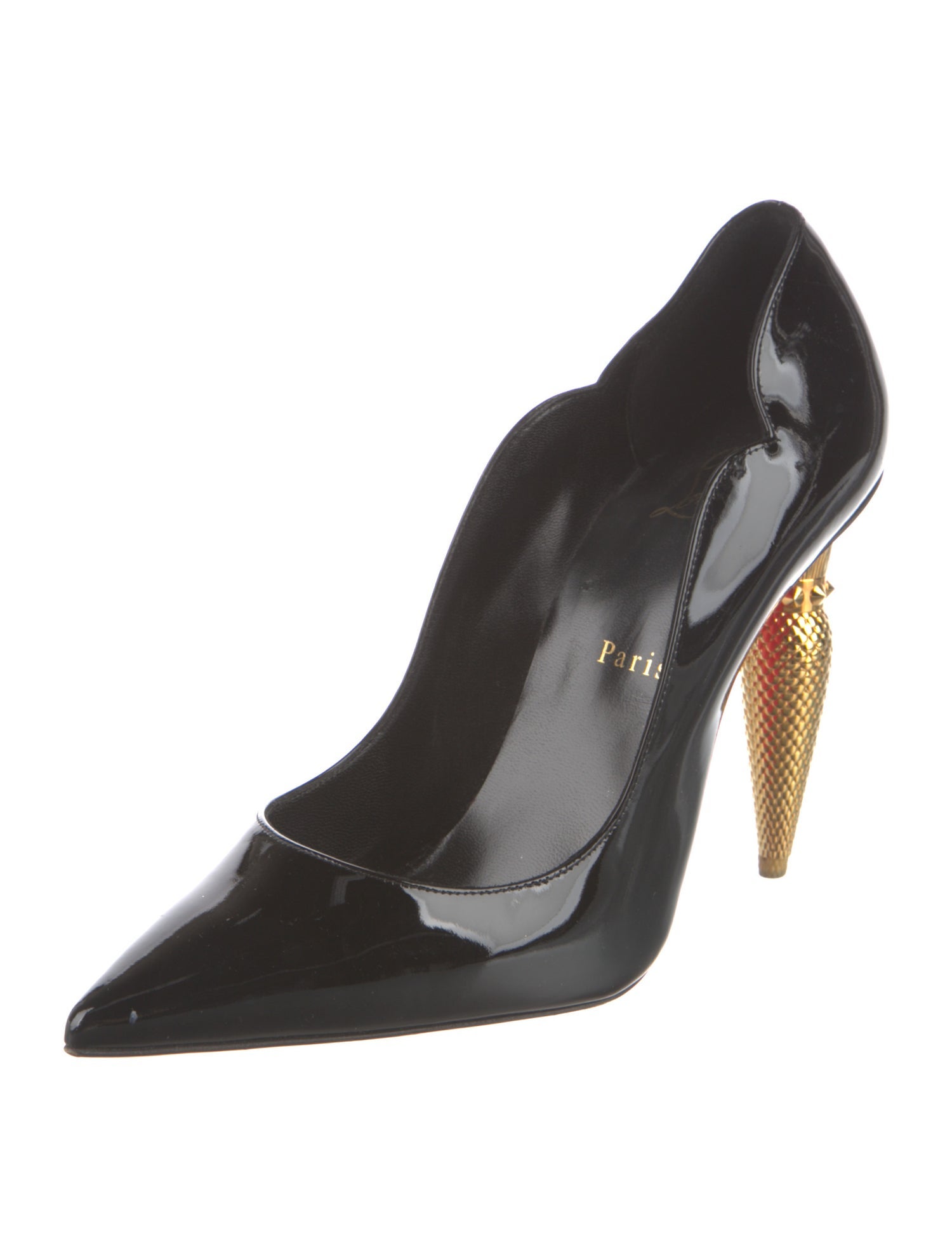Christian Louboutin Spike Accents Patent Leather Pumps