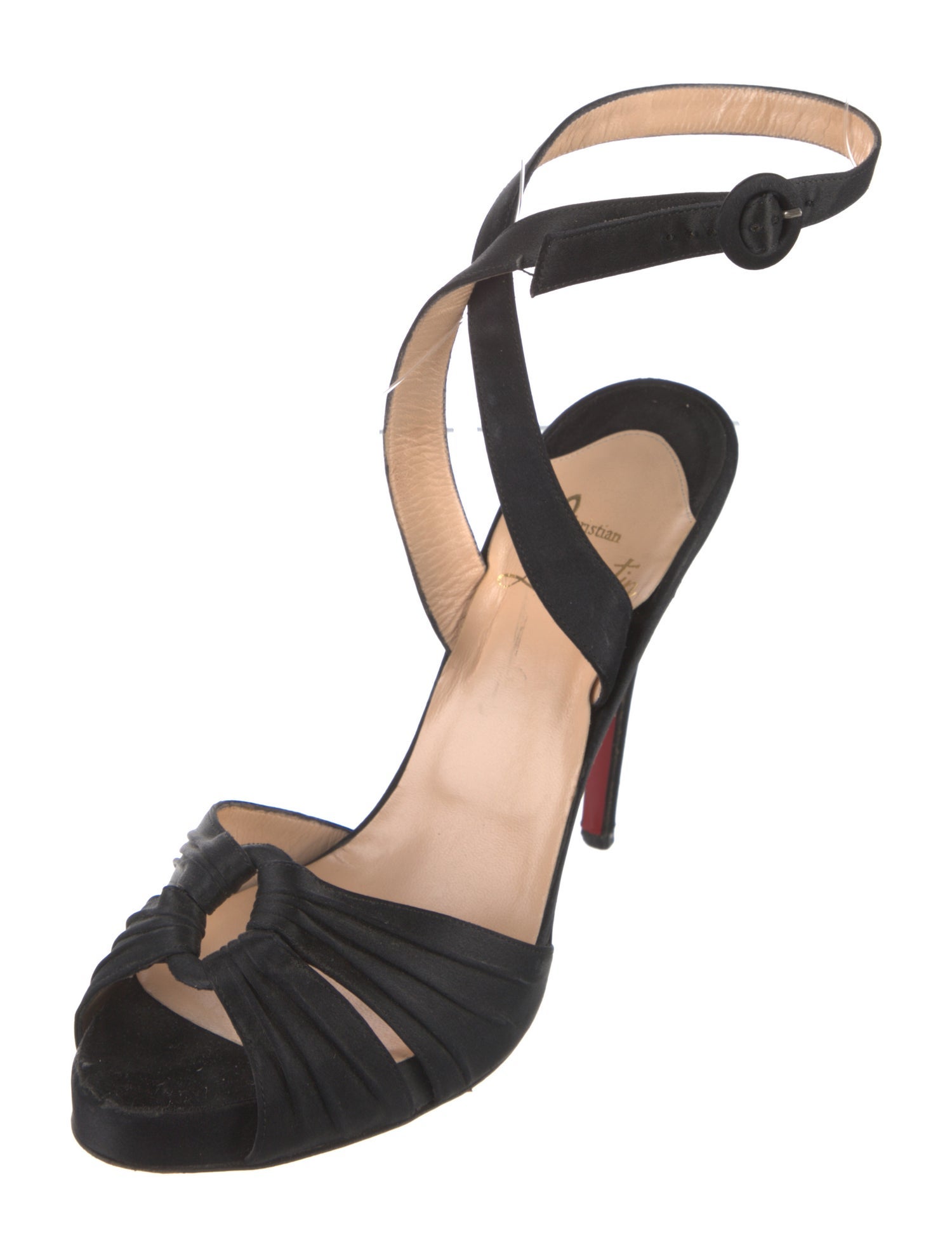 Christian Louboutin Satin Lasercut Accents Sandals