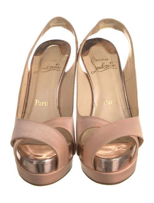 Christian Louboutin Satin Cutout Accent Slingback Pumps