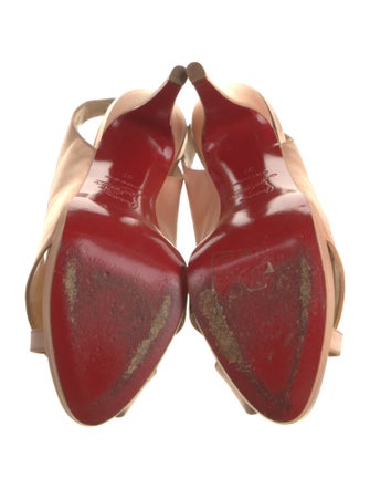 Christian Louboutin Satin Cutout Accent Slingback Pumps