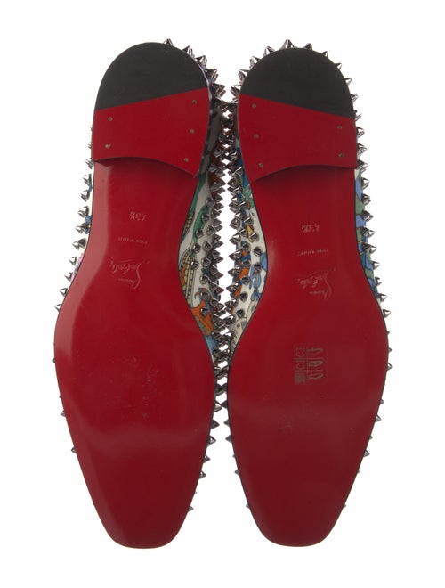 Christian Louboutin Spike Accents Satin Loafers
