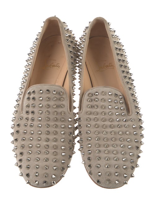Christian Louboutin Spike Accents Suede Loafers
