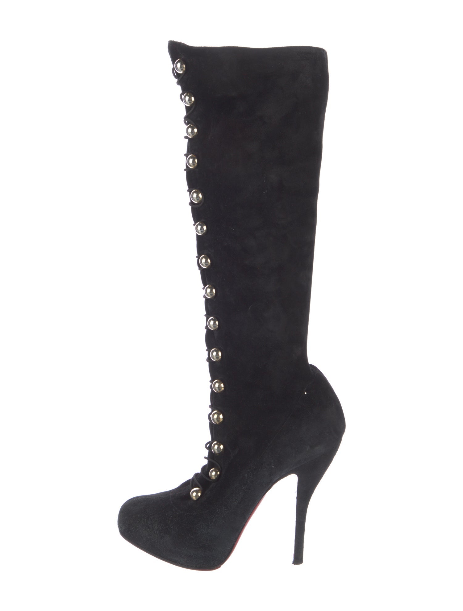 Christian Louboutin Suede Lace-Up Boots