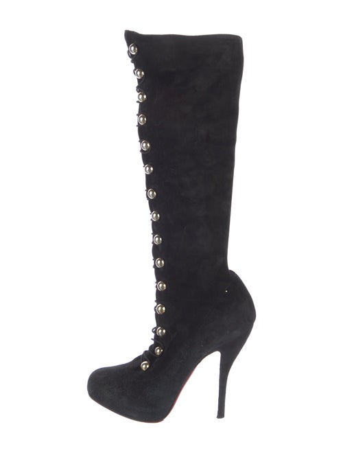 Christian Louboutin Suede Lace-Up Boots