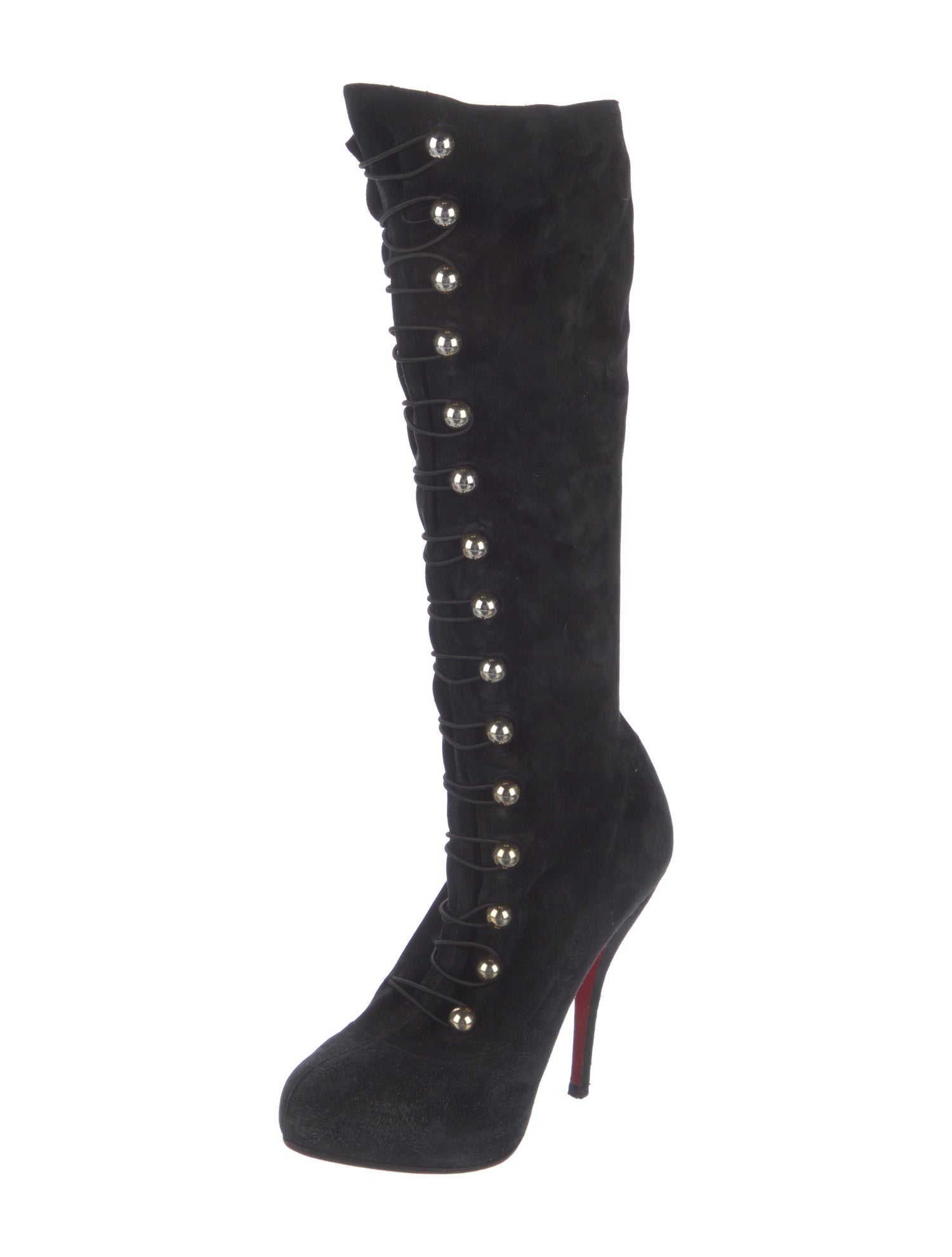 Christian Louboutin Suede Lace-Up Boots