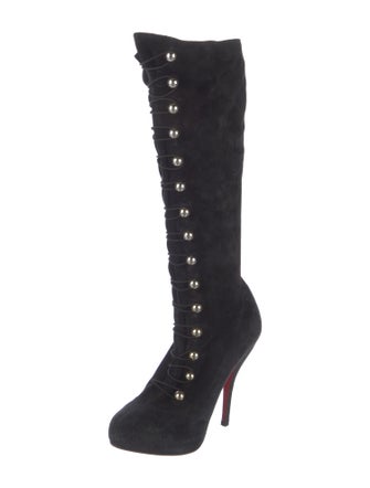 Christian Louboutin Suede Lace-Up Boots