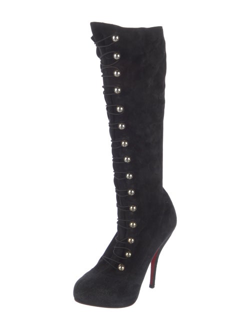 Christian Louboutin Suede Lace-Up Boots