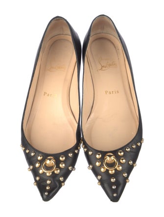 Christian Louboutin Leather Studded Accents Flats