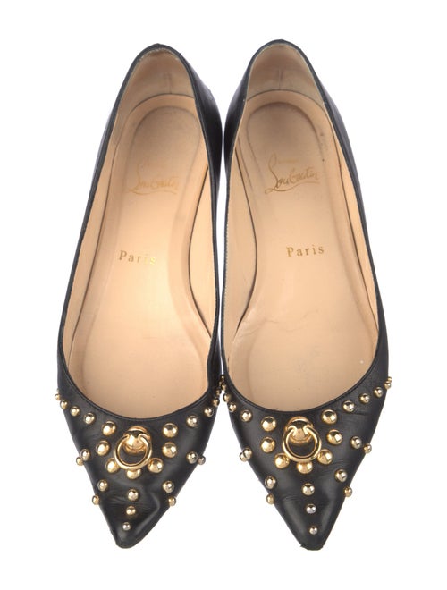 Christian Louboutin Leather Studded Accents Flats