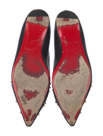 Christian Louboutin Leather Studded Accents Flats