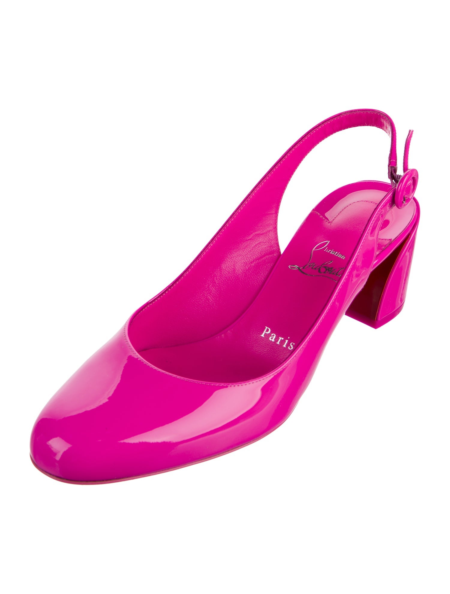 Christian Louboutin Patent Leather Slingback Pumps