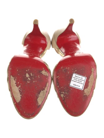 Christian Louboutin Leather Cutout Accent T-Strap Pumps